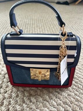 BNWT ALDO Red, White & Blue Nautical Striped Satchel Crossbody Bag